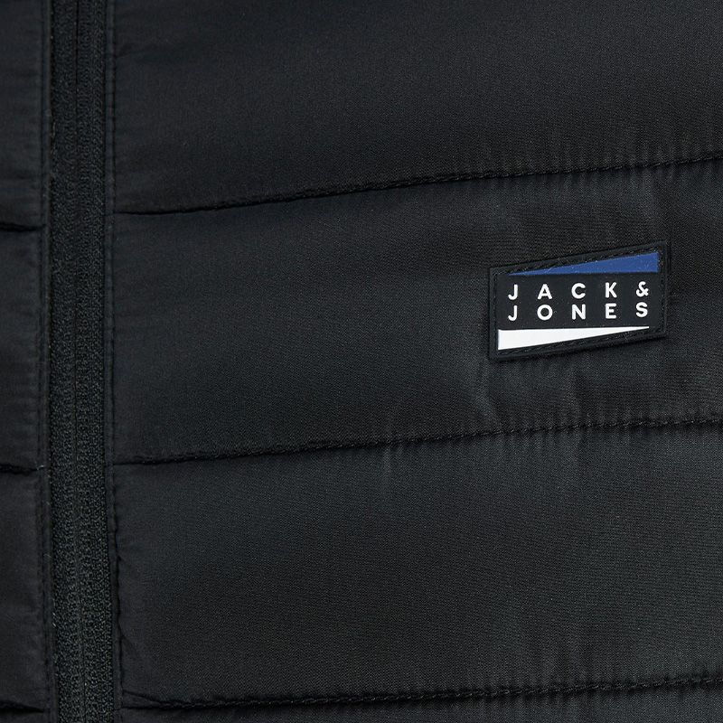 Мужской стеганый пуховик на молнии с капюшоном из двух материалов JACK & JONES