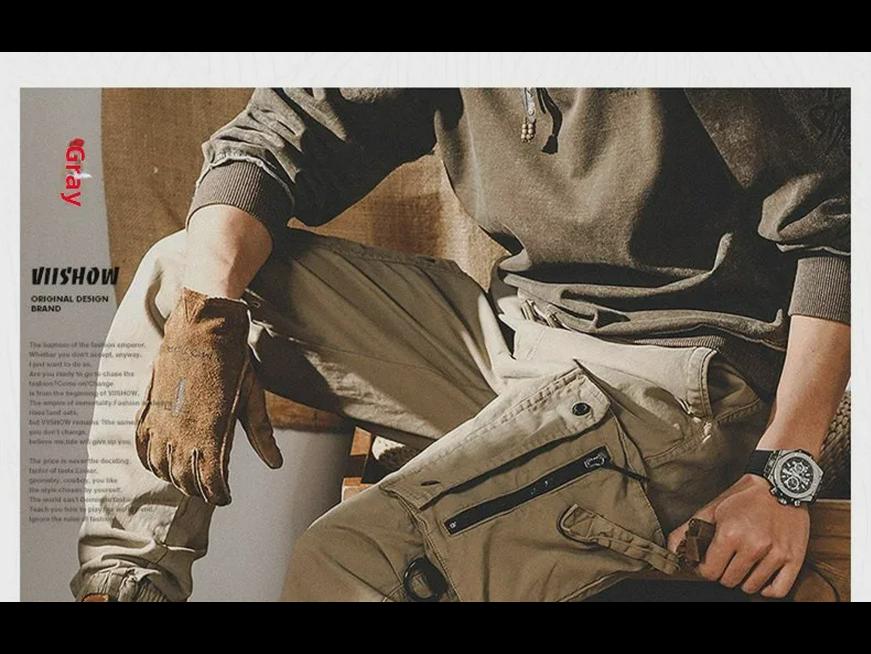 Men's American Style Tactical Overalls - Straight Fit, Autumn/Winter 2024, Outdoor Casual Pants for City Commuting and Mountain Activities.