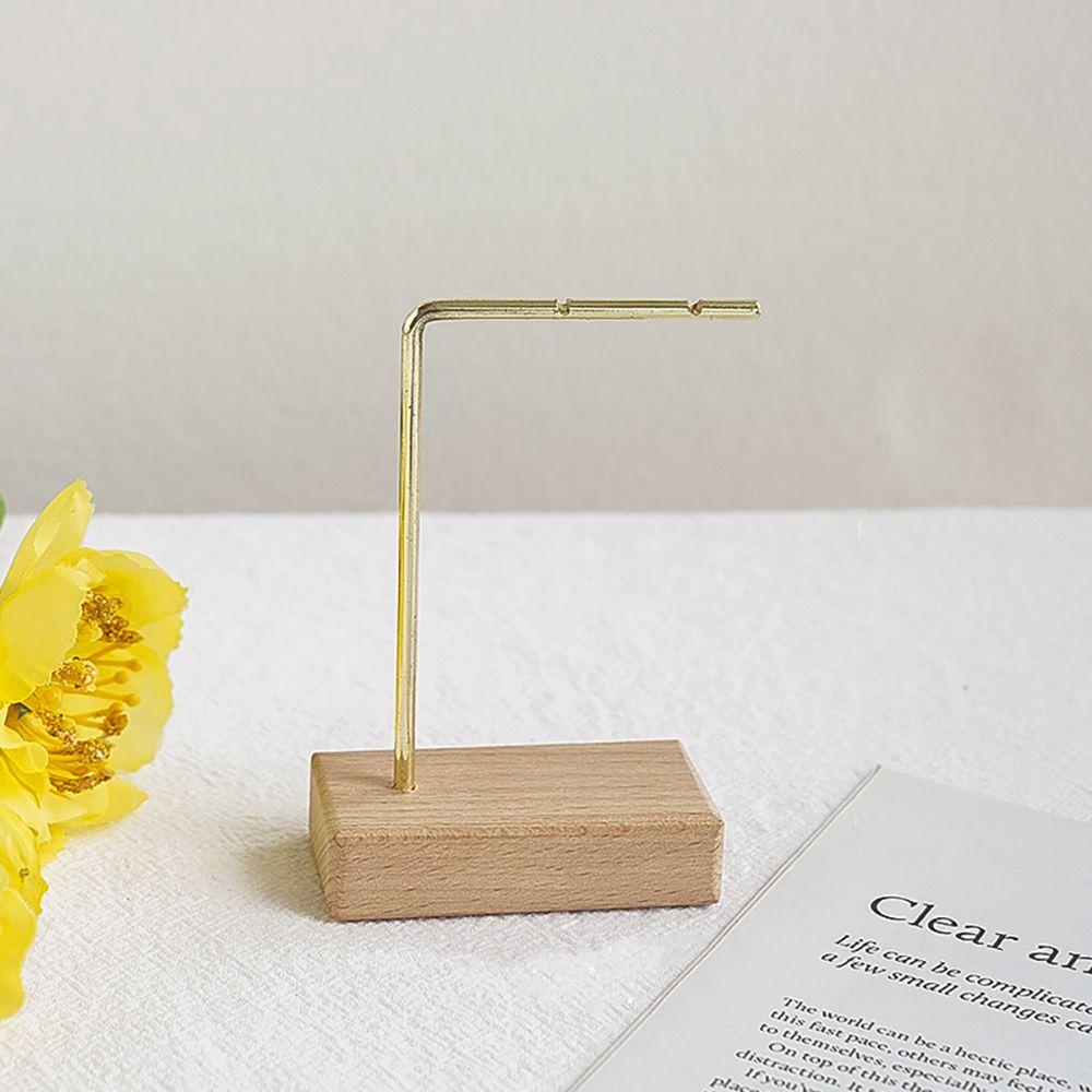 Holder Desktop Ornament Necklace Storage Wood Base Rack Bracelet Earring Jewelry Display Stand