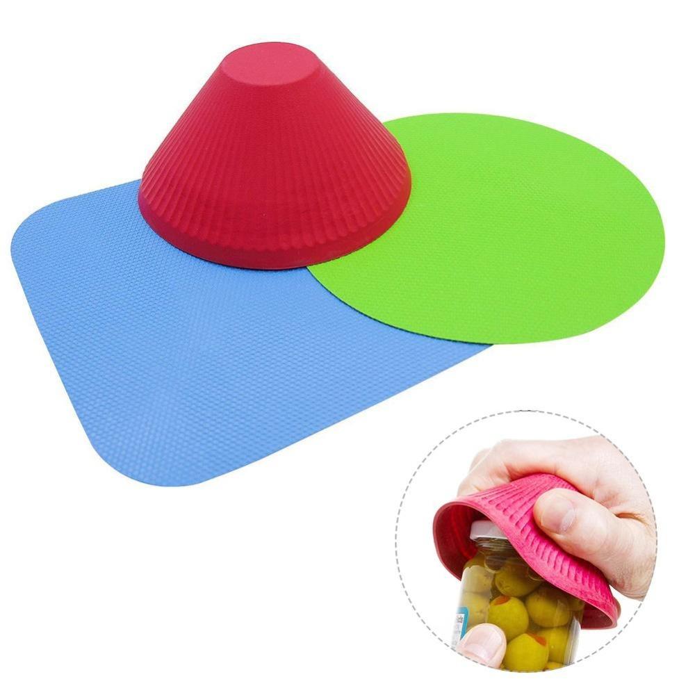 3pcs Rubber Bottle Opener Pad Anti-Skid Jar Gripper Pad Manual Jar Opener Tableware