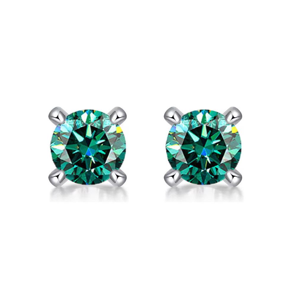 Серьги-гвоздики из стерлингового серебра S925 с резьбой, с четырьмя крапанами, с муассанитами VVS, модные и простые