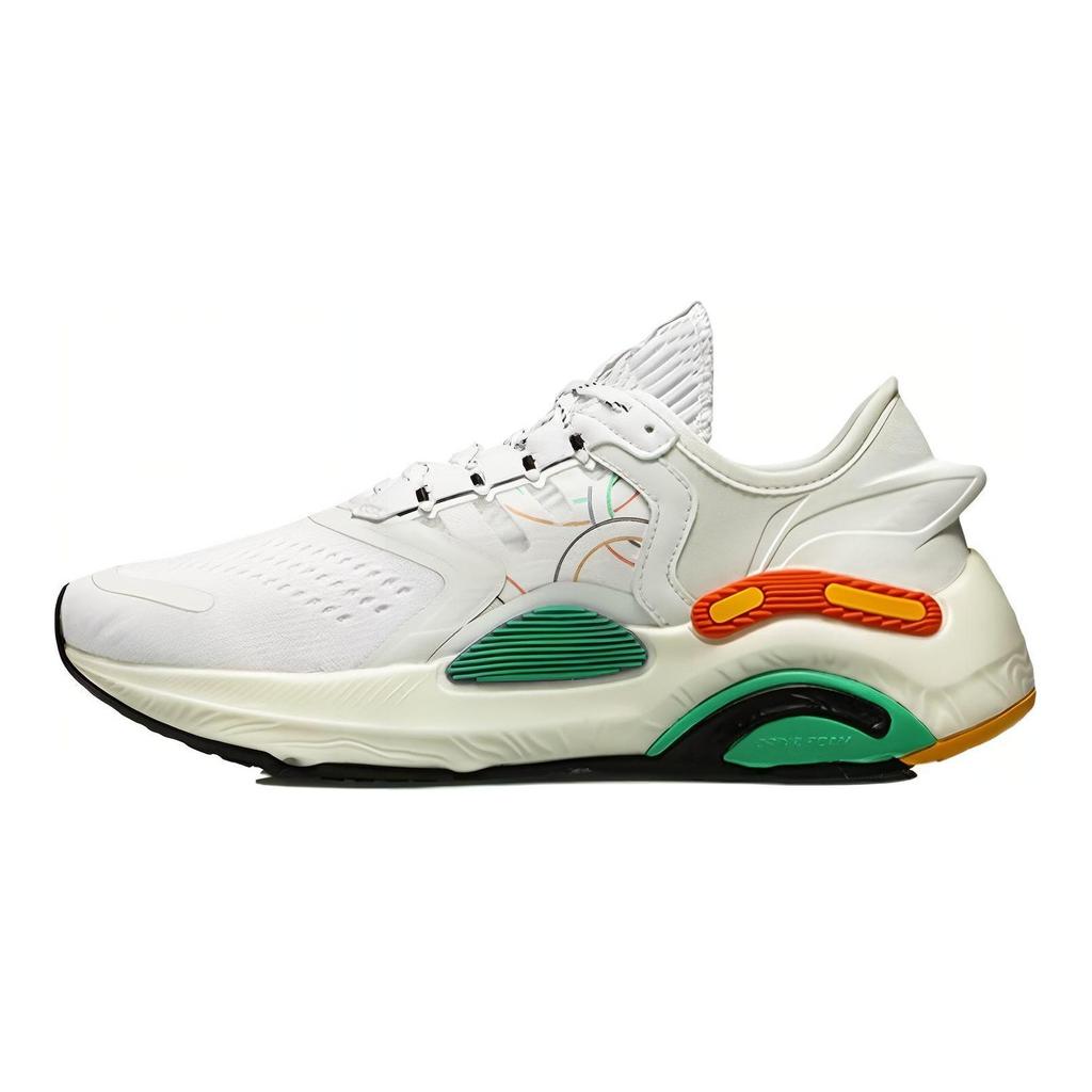 Мужские низкие беговые кроссовки Li Ning Arashi Plus, нескользящие и дышащие, бело-многоцветные ARHQ071-11