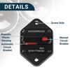 Car Circuit Breaker 60A 60 Amp Waterproof 12V-42V DC with Manual Reset 1 Pcs