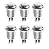 6pcs 12mm Momentary Push Button Switch 12V Waterproof Power Pushbutton Small Round Chrome Stainless Metal 2pin N/O 2026