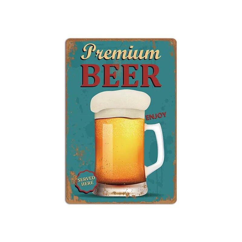 Vintage Cold Beer Metal Tin Sign 2023 New Iron Sheet Bar Background Wall Decoration Painting American Frameless Decorations
