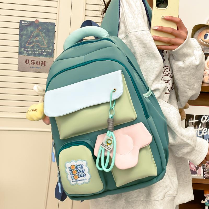 Большая вместимость школьного рюкзака для студента, женский водонепроницаемый рюкзак, контрастный цвет