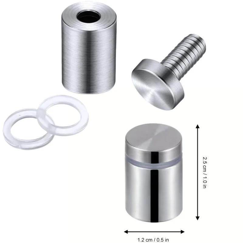 10 шт. Винты-держатели для вывесок 12x25 мм Рекламный винт Нержавеющая сталь Настенные держатели для вывесок Стекло Акрил Монтажная фурнитура для крепления гвоздями