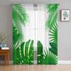 Тюлевые шторы с тропическими листьями для украшения гостиной, современная вуаль, шифоновые шторы, прозрачная вуаль для спальни