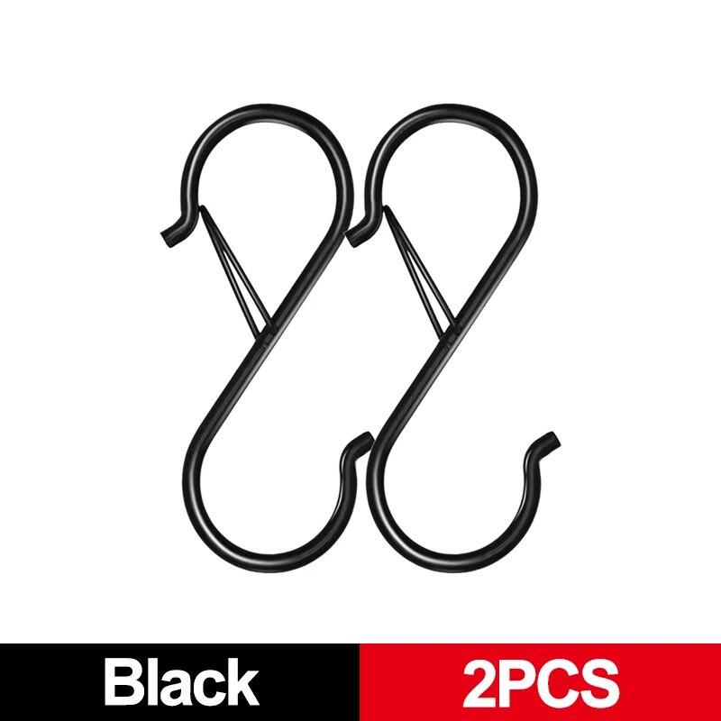 2 шт. металлический крючок S-образной формы, садовая подвесная застежка, кухонная полка для горшков, сумки для спальни, одежда, полотенца, штанга для шкафа, S, крючки для вешалок с пряжкой