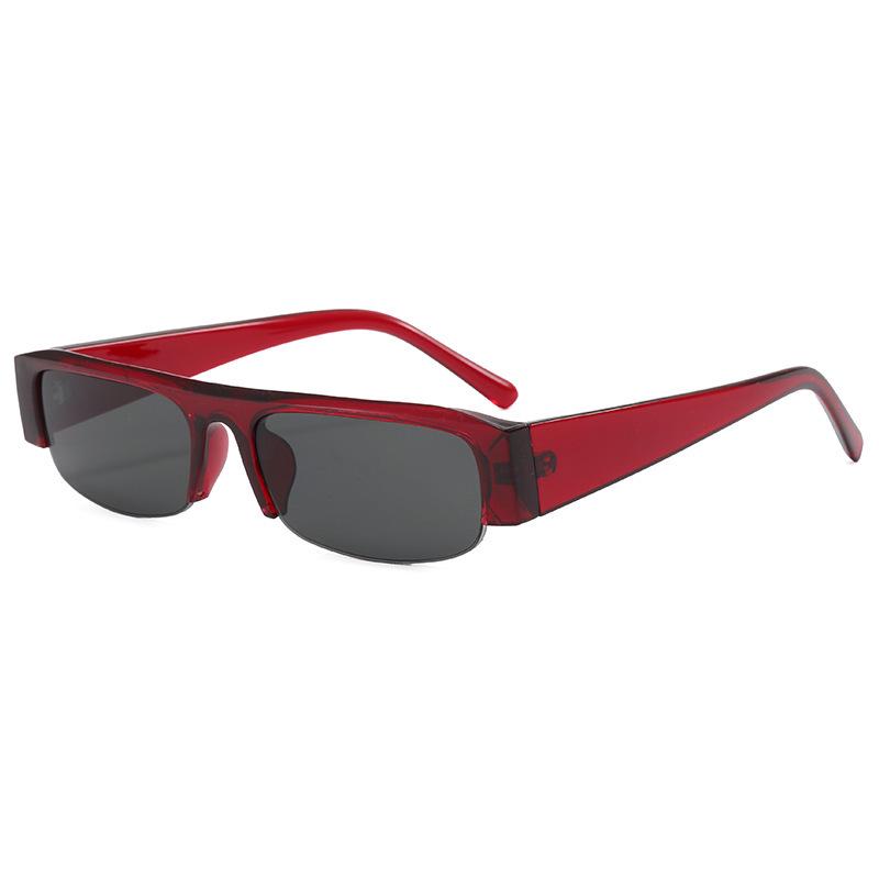 2026 Женские солнцезащитные очки в ретро-стиле с полуободком, вдохновленные Xiaohongshu - Европейский и американский модный стиль