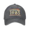 Classic Unisex Cotton Classic Vintage 1983 Baseball Cap Adult 40th 40 Years Old Birthday Gift Adjustable Dad Hat for Unisex Women