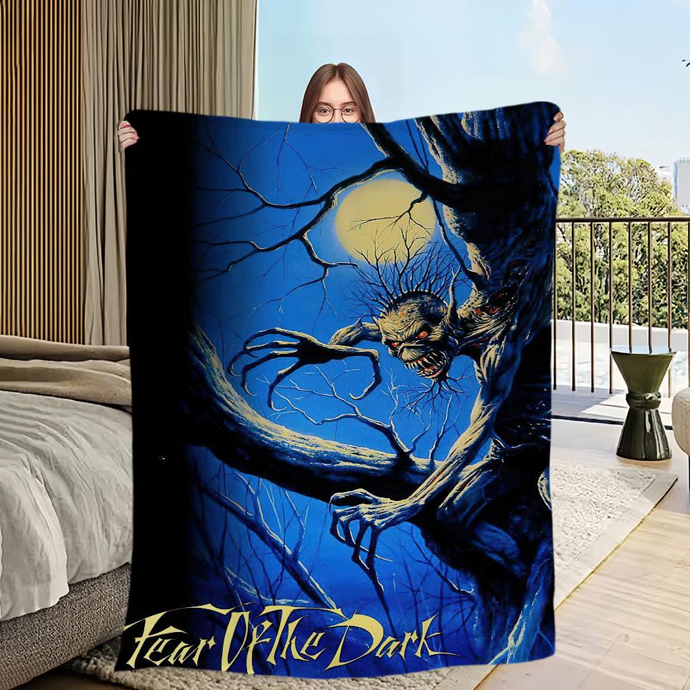 Band Iron Maidens Blanket Skin Friendly Comfort Warm Soft Plush for Sofa Living Room Office Bedroom