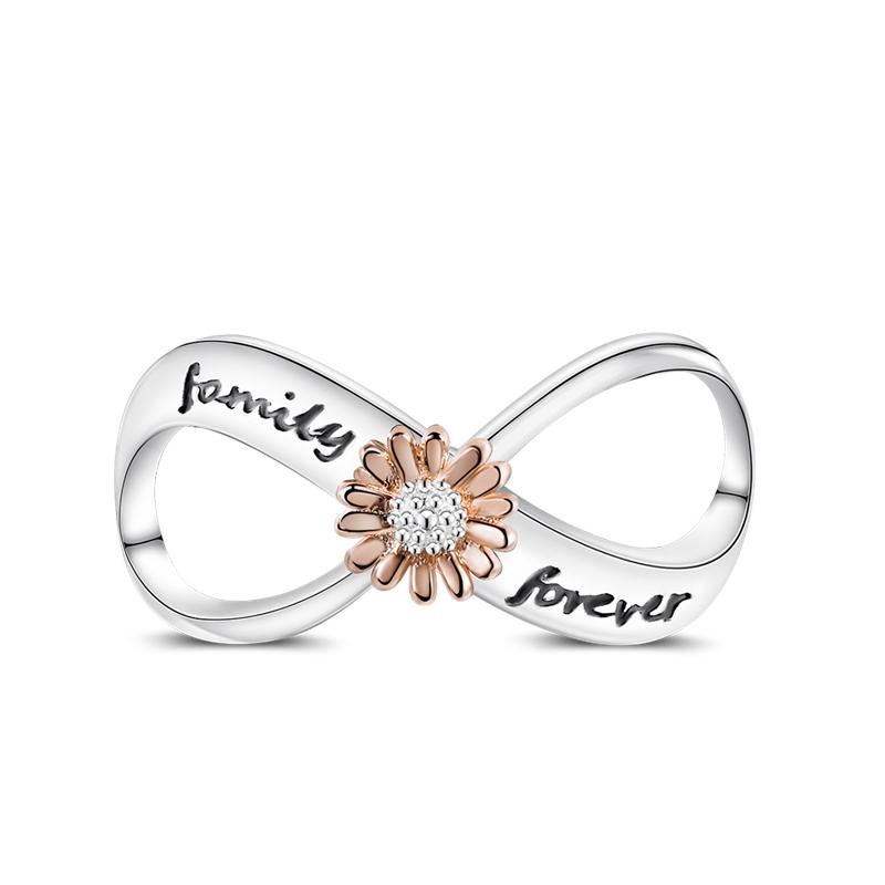 Серебряные подвески 925 пробы, подходят для оригинального браслета Diy, Diy Firefly, дорожная подвеска с подсолнухами и клевером, английская буква, сестра, бусина