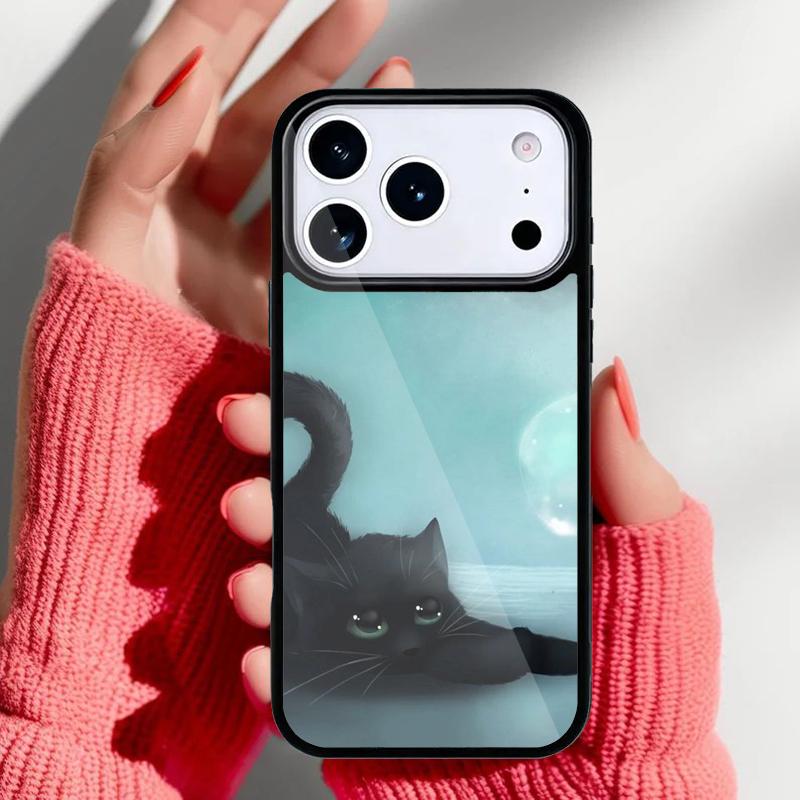 Колдовство Хэллоуин Кот Темная Ведьма Чехол для Телефона для iPhone 17 Air 16e 15 14 13 Pro Max Задняя Крышка для 12 11 Pro Coque