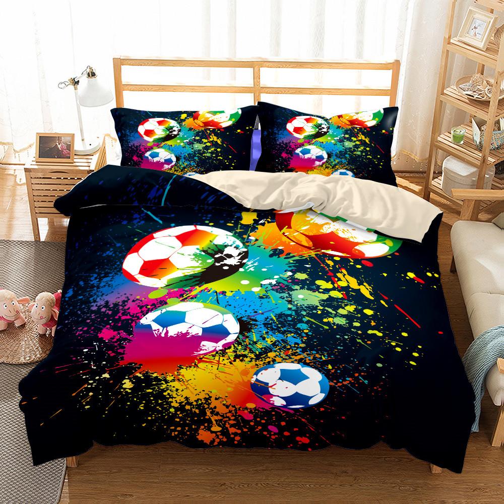 Акварельный Футбол Детский Комплект Пододеяльника Кинг Квин Дабл Фулл Твин Одинарный Размер Комплект Постельного Белья