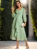 Ever-Pretty Women's Shiny Chiffon Long Sleeve Wedding Guest Dress Twist Knot A-Line Evening Dresses
