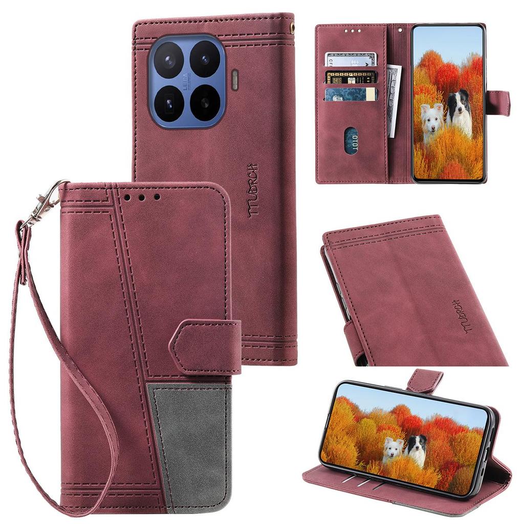 Для Xiaomi 17T Pro, 17T, чехол-кошелек с книжкой, цветные блоки, RFID-защита от кражи, держатель для карт