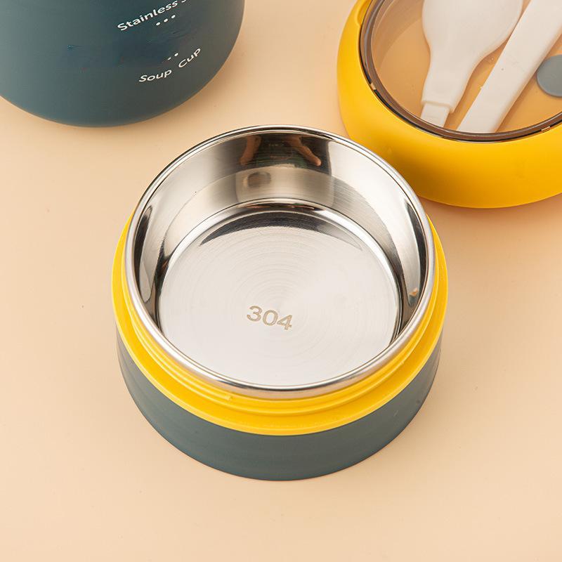 Пищевая термобанка из нержавеющей стали, ланч-бокс, чашка для питья с ложкой, изолированный термос для супа, герметичная коробка