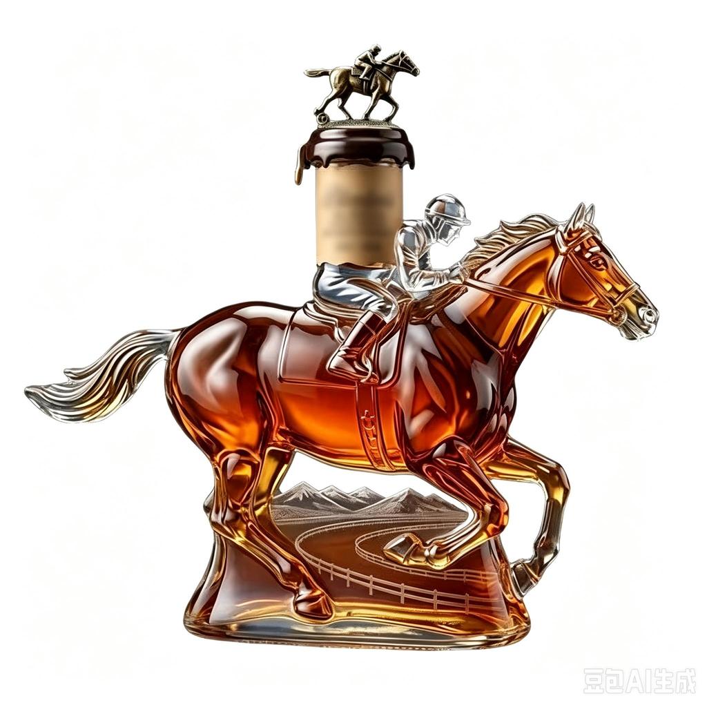 Horse Rider Shaped Glass Decanter, Creative Whiskey Wine Bottle, Decorative Liquor Bottle for Home Bar