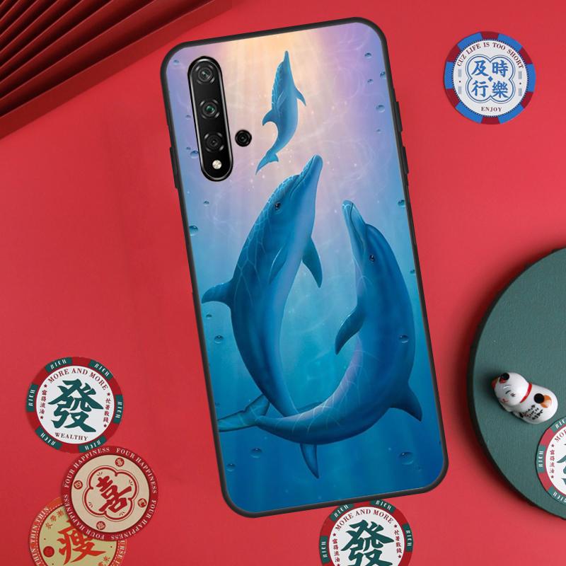 Чехол 'Морской дельфин' для Huawei Nova Y73 Y72 Y61 Y91 Y90 Y70 Y60 12s 12i 11i 8i 9 10 SE P60 Pro P30 P40 Lite