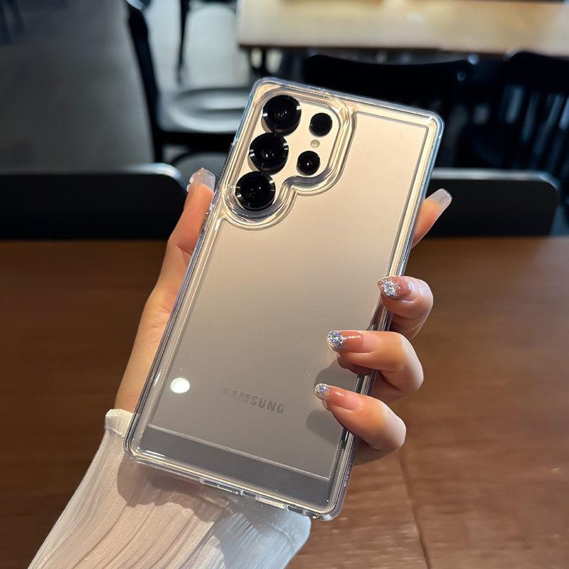 Прозрачный тонкий акриловый чехол для Samsung Galaxy S26 S25 Ultra S24 S23 S22 Plus S21 FE A55 A56 A16 A37 A17 A54 Прозрачная жесткая крышка