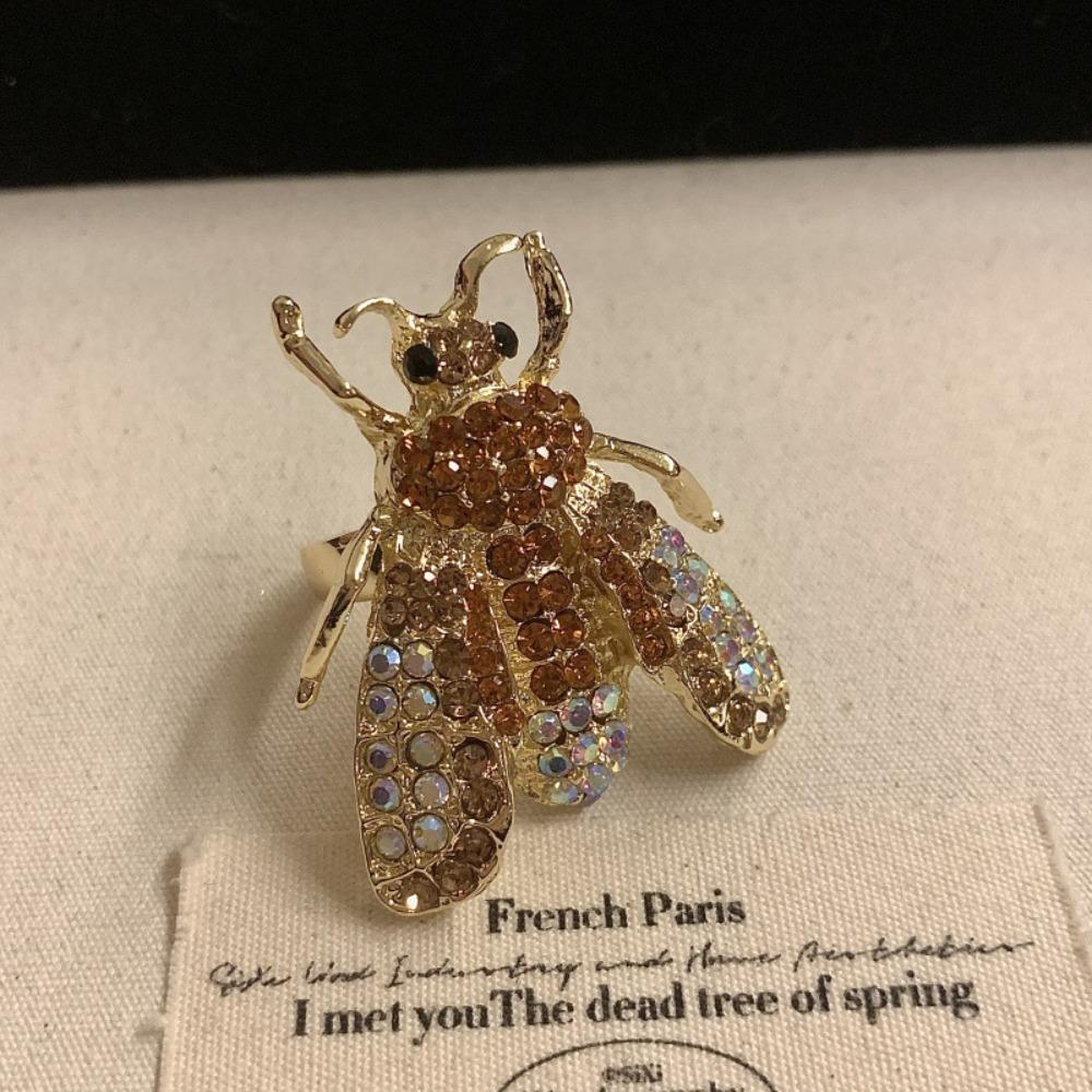 Geometric Insect Drip Oil Ring Korean Style Chunky Enamel Ring Personality Enamel Fruit Ring  Gift