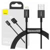 Baseus Superior Series USB To Lightning Cable, 2.4A, 1M (Black)