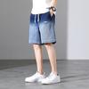 Новые летние джинсовые шорты с градиентом, мужские хлопковые повседневные бриджи, короткие брюки, мешковатые джинсы на шнурке, мужские шорты больших размеров