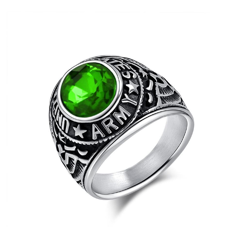 Мужское кольцо с драгоценным камнем, модный тренд, ретро-дизайн с изображением белоголового орлана из титановой стали, ювелирное украшение для руки в виде орла
