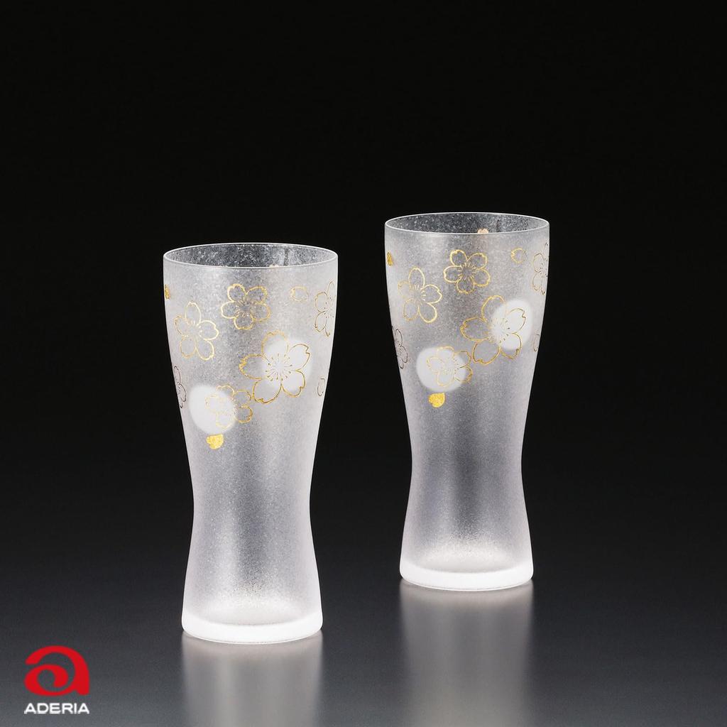 ADERIA Foam Making Premium Cherry Blossom M Beer Glass 310ml Made In Japan Cosmetic Box Pair Set Wedding Day Day Gift Present Birthday Women
