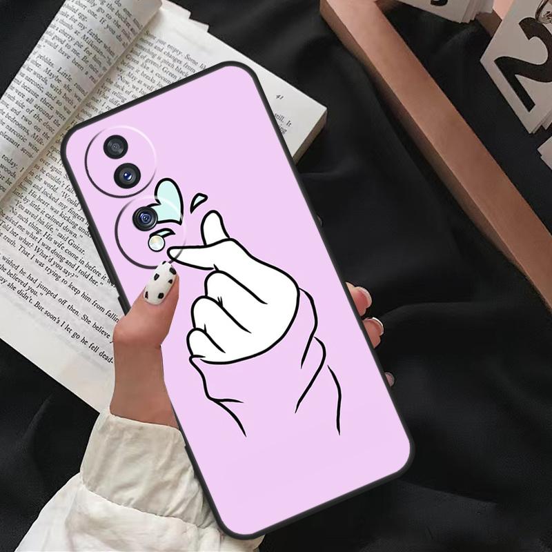 Kpop Сердце Рукой Пальцами Чехол Для Honor Magic 8 Pro 6 5 7 Lite Для Honor 200 400 50 70 90 X8b X9a X9b X9c X9d Win RT