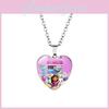 Ожерелье с подвеской-сердечком из кукольного домика Габби Очаровательный дизайн из сплава с драгоценными камнями Для всех