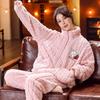Зимняя пижама женская коралловая бархатная фланель утолщенная плюс пижама женская домашняя одежда комплект женской застежки-молнии верхняя одежда
