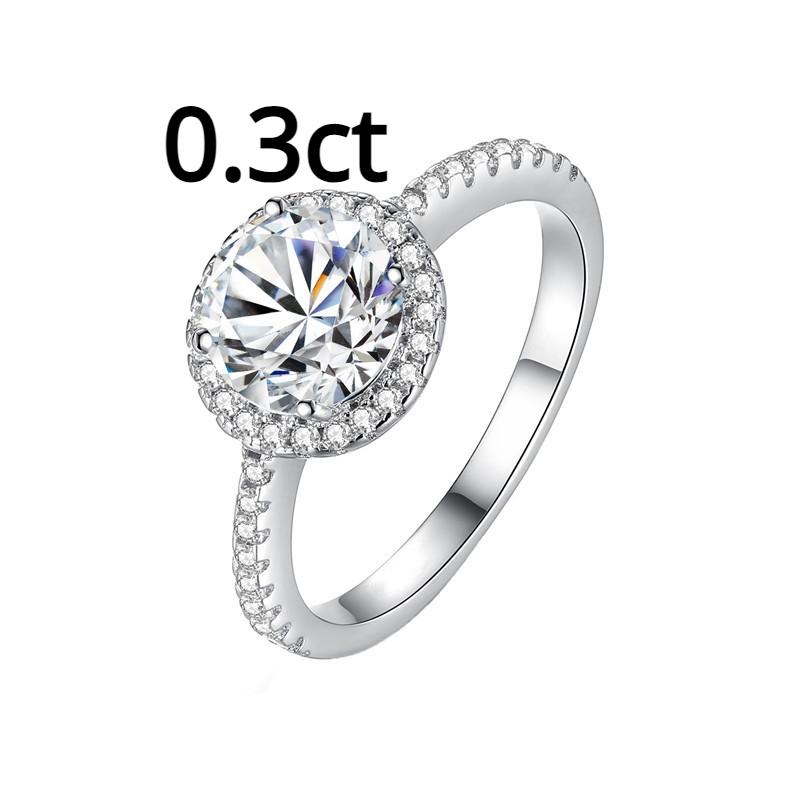 Кольцо с муассанитом цвета D 3 карата, круглая упаковка, женское кольцо из стерлингового серебра S925, серебряное с платиновым покрытием, обручальное кольцо, обручальное кольцо, подарок для подруги