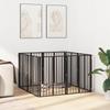 Dog Gate 8 pcs Black 60 x 80 cm Galvanized Steel