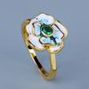 Elegant Emerald Flowers Handcrafted Enamel Rings Party Jewelry Anniversary