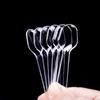 100pcs Transparent Disposable Flatware Spoons Plastic Disposable Clear Plastic Spoons  Jelly Pudding