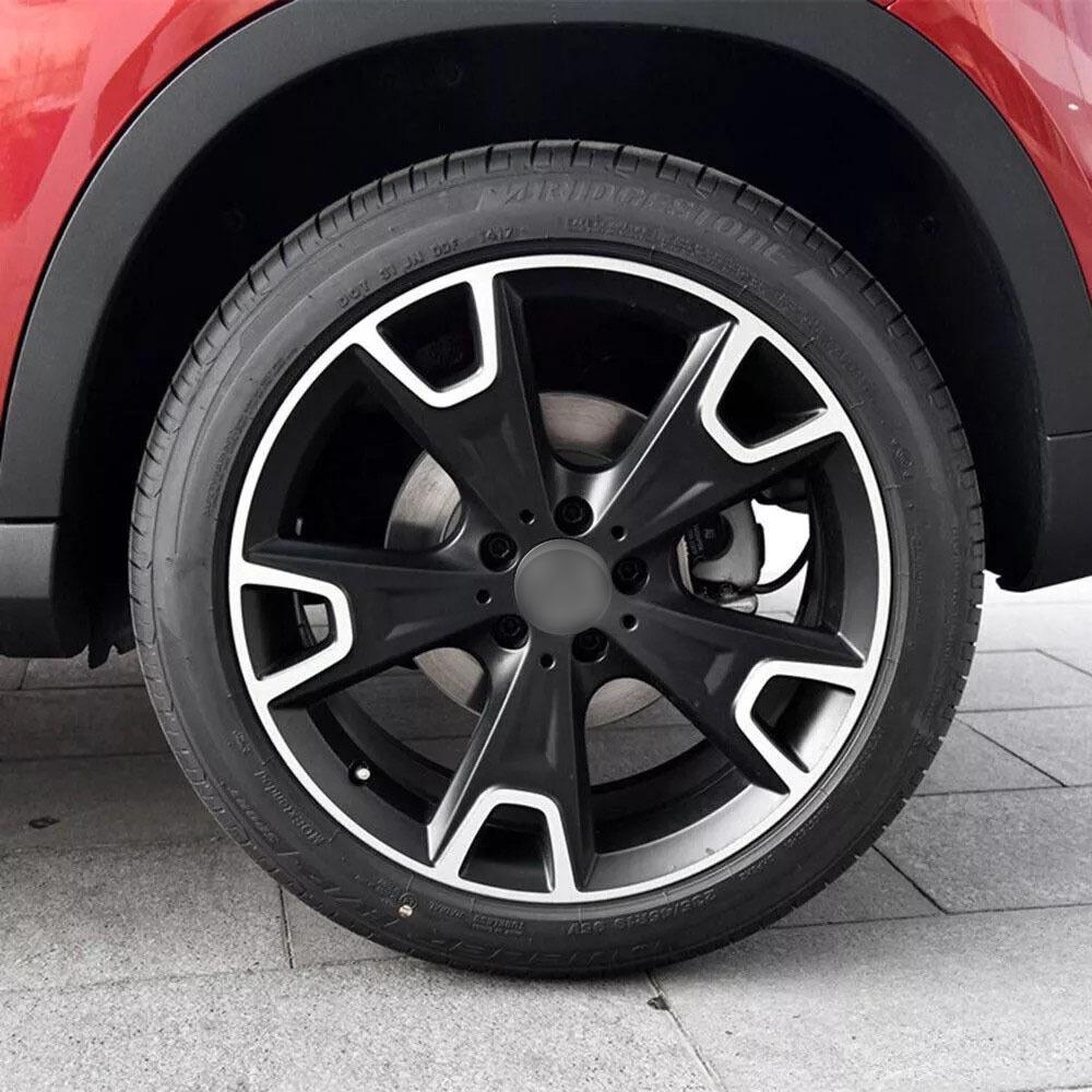 4pcs Is Suitable for Mercedes-Benz Hub Cover Label 75MM Mercedes-Benz Wheat Ear Hub Center Cover Silver Black Plastic Tire Cover Label.
