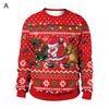 Couple Christmas Sweatshirt Christmas Print Loose Long Sleeves Colorful Round Neck Warm Unisex Elk Thick Women Men Sweatshirt for Party