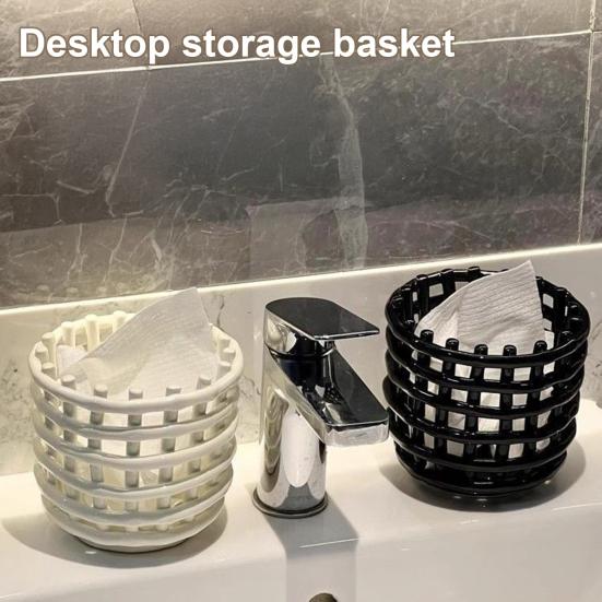 Держатель для зубных щеток в ванную комнату Большая вместимость Многоцелевой стаканчик для ручек Полый органайзер для расчесок, косметики, туалетных принадлежностей Контейнер для хранения