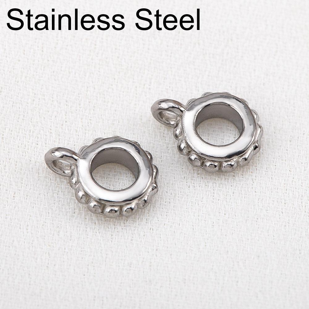 5pcs 10pcs PVD Never Fade Stainless Steel Necklace Pendants Clasps Connectors 6mm 8mm Pinch Clip Bail Charm Beads Jewelry Making