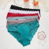 3Pcs/Set Women Sexy Lace Panties Transprant Hollow Out Low Waist Briefs Female Solid Soft Breathable Comfort Underwear Lingerie
