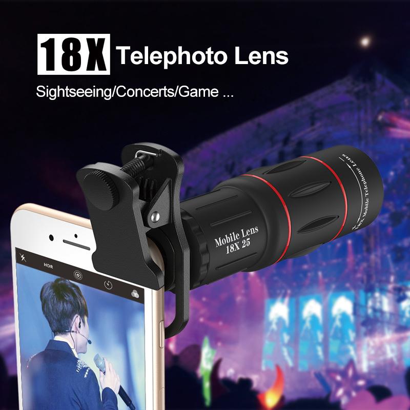 18X Telescope For Mobile Phone Zoom Lens For Cell Phone Camera Protector Iphone Cell Phone Lenses Accessories Telephoto Lens