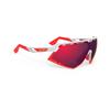 RUDY PROJECT DEFENDER Sports White Gloss Red Fluo Multi Laser Red Sunglasses, Frame/Bumper, Lenses, SP523869-0000