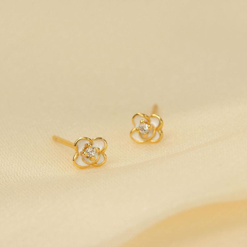 Серьги из свежих цветов Серьги с жасмином Серьги в стиле пайеток Легкая роскошь и элегантность Женский новый стиль