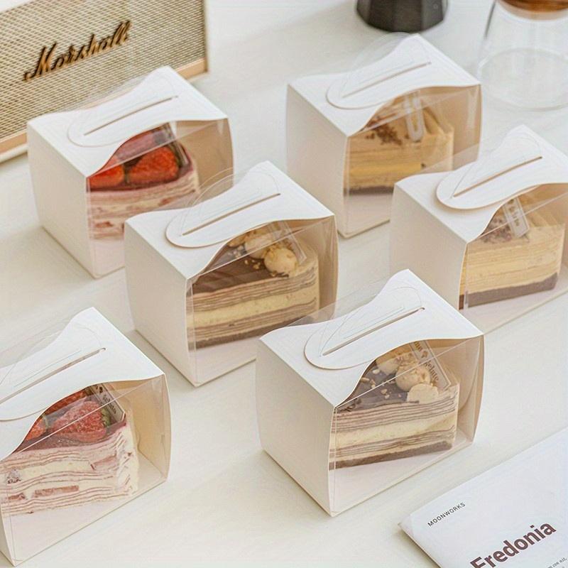 1Set/50pcs Single Cupcake Box, Disposable Cupcake Display Box-window Display, Transparent Plastic Single Cupcake Box