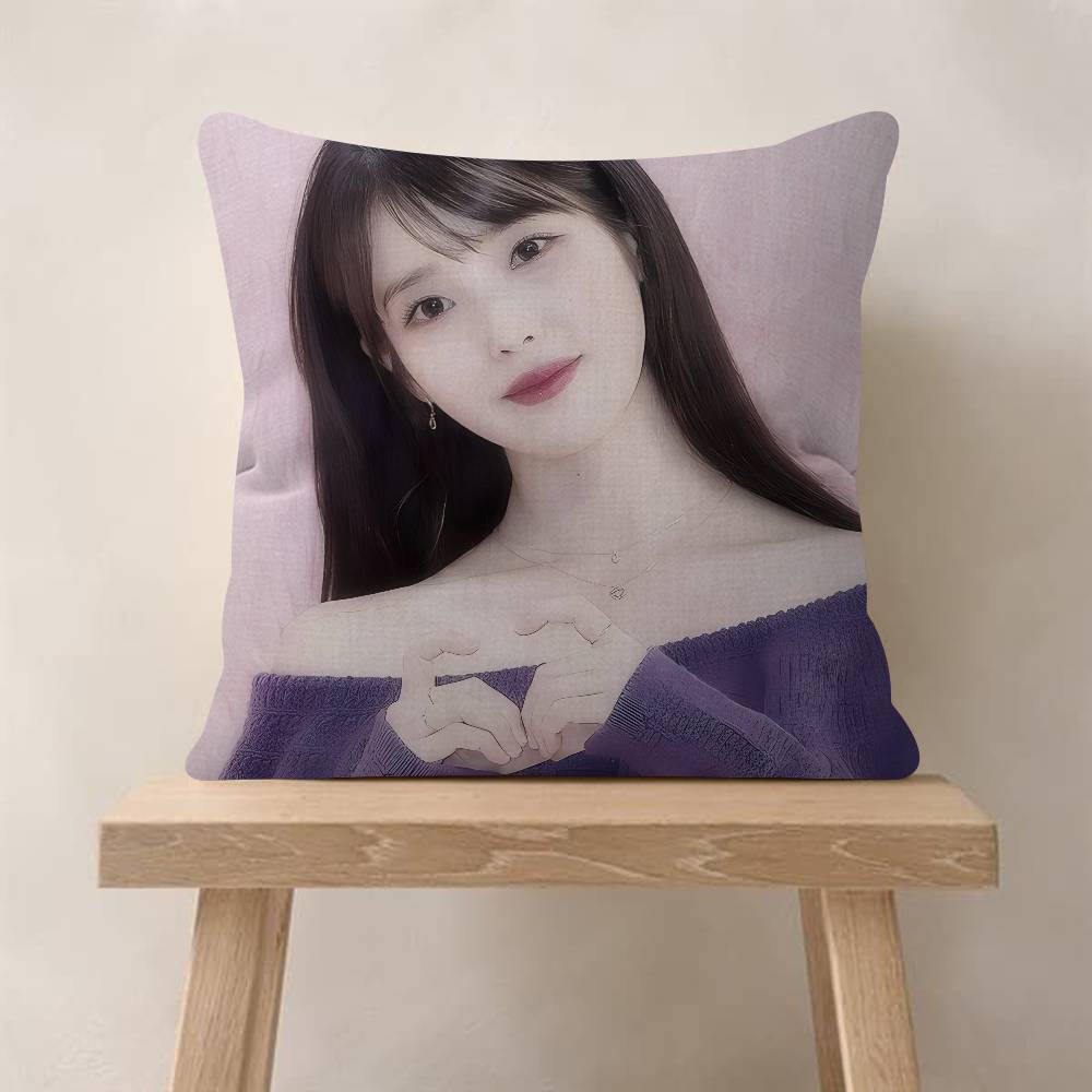 POP Корейская певица I-IU Наволочки Мультяшные Декоративные для Дивана Дома Двусторонняя Печать Короткий Плюш Милая Наволочка
