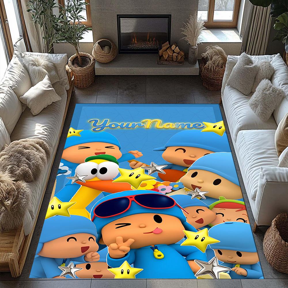 Pocoyo Customizable Name Carpet Suitable for Outdoor Dormitory Entryway Hallway Anti-slip Rug Decorate Offices Gift for Festivals