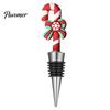 Holiday Table Decorations Christmas Wine Bottle Stopper, Stainless Steel Reusable Cork, Decorative PVC Cartoon Stoppers Toppers Design, Airtight