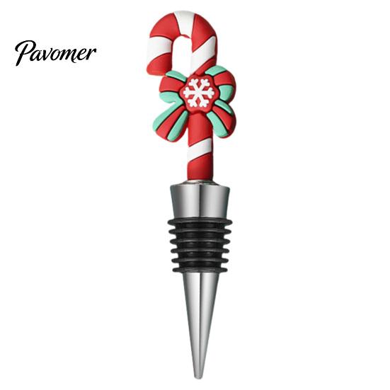 Holiday Table Decorations Christmas Wine Bottle Stopper, Stainless Steel Reusable Cork, Decorative PVC Cartoon Stoppers Toppers Design, Airtight